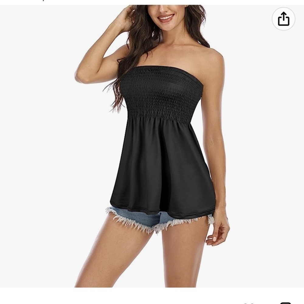 Amazon Black Strapless Top Size Medium